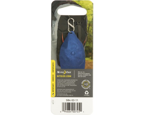 Nite Ize S-Biner Karabiner zum Befestigen einer Kappe an einem Rucksack
