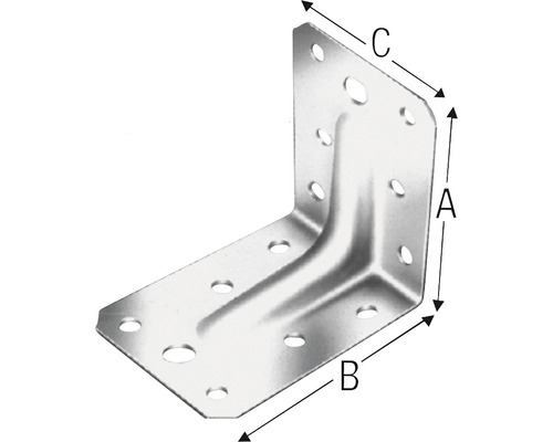 Winkelverbinder 90 x 90 x 65 mm stahl 1 Stk. Winkelverbinder mit Löchern und Größenangaben