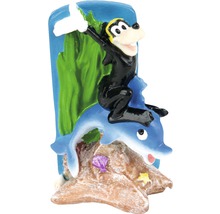 Dekofigur mit Goofy auf Delphin für Aquarien