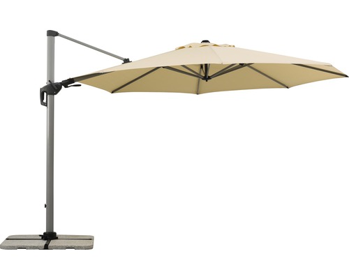 Freiarmschirm mit Sockel für den Garten