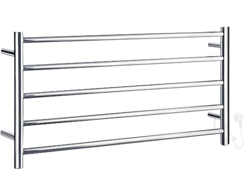 Elektrischer Badheizkörper Smedbo Dry 48x100x11,2 cm 90 W silber Handtuchwärmer mit fünf horizontalen Stangen