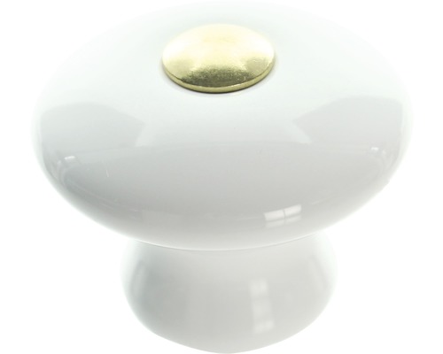 Möbelknopf aus Keramik mit Metallakzent