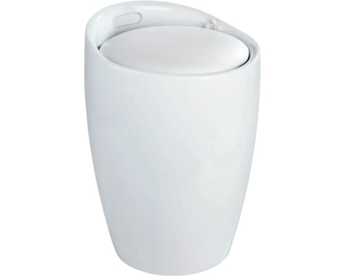 Weißer Badhocker mit abnehmbarem Deckel