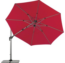 Roter Ampelschirm für den Garten mit Standfuß