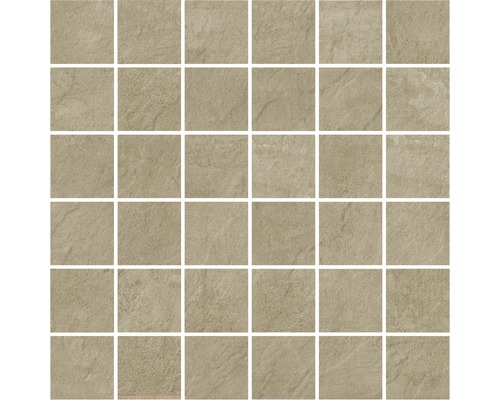 Feinsteinzeugmosaik Pietra 30,0x30,0 cm beige matt Mosaikfliesenmuster mit quadratischen, beigefarbenen Keramikfliesen