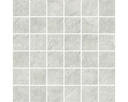 Feinsteinzeugmosaik Pietra 30,0x30,0 cm hellgrau matt Mosaikfliesen für Wand und Boden