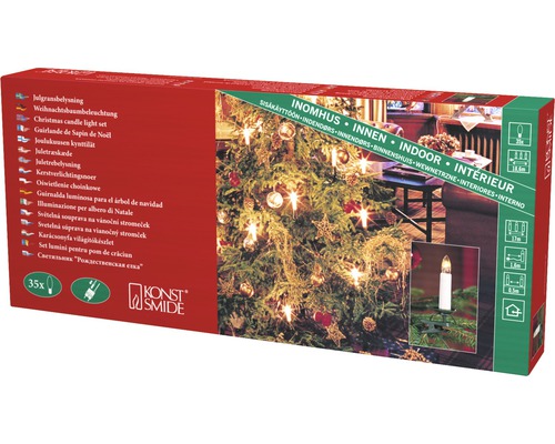 Verpackung einer Weihnachtsbaumkerzen-Lichterkette für den Innenbereich von Konstsmide mit 35 Kerzen