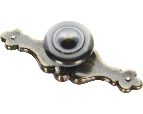 Möbelknopf mit dekorativer Messingplatte