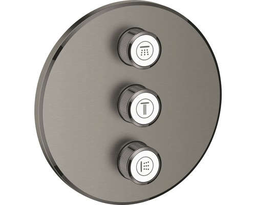 Unterputz-Brausemischer Grohe Grohtherm SmartControl hard graphite 29122AL0 Runde Duscharmatur mit drei Drehknöpfen zur Steuerung der Wasserfunktionen