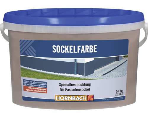 Eimer Sockelfarbe für den Fassadensockel, 5 Liter, wasser- und schmutzabweisend, UV-beständig, frostresistent, Marke Hornbach