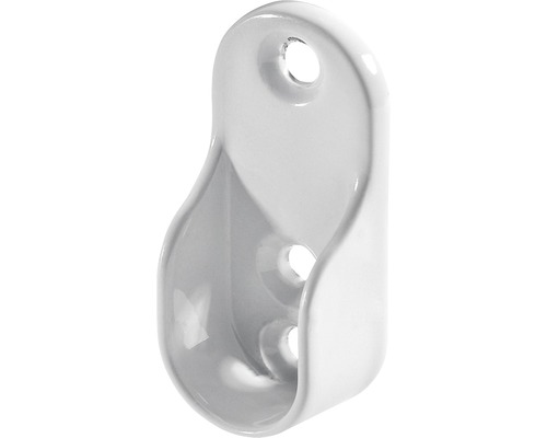 Halter für Kleiderstange oval metall/weiß 15x30 mm 30 Stück Kleiderstangenhalterung aus Metall zur Wandmontage