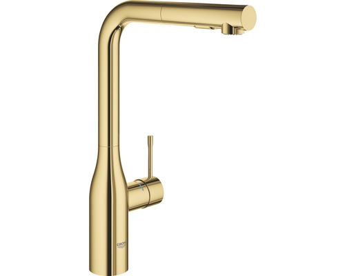 Spültischarmatur Grohe Essence 30270GL0 mit Handbrause cool sunrise poliert Küchenarmatur mit hohem Auslauf