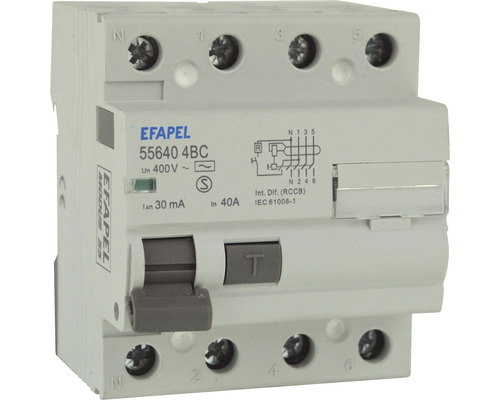 Fehlerstrom Schutzschalter 4-polig 40/0,03A EFApel Fehlerstromschutzschalter 40 Ampere