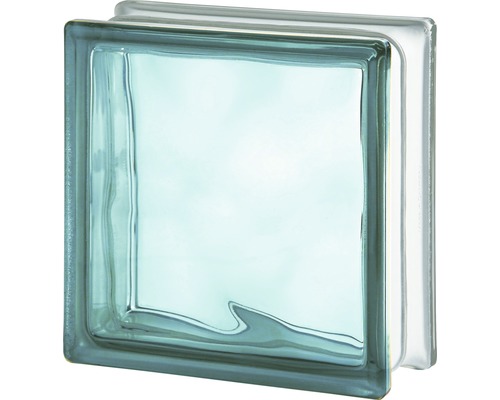 Glasbaustein Wolke türkis 19x19x8cm