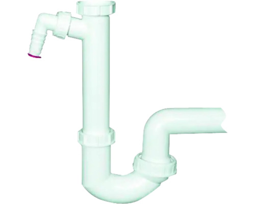 Siphon HL 100/40 für Spüle DN40x6/4" mit Kugelgelenk und Waschgeräteanschluss Siphon aus Kunststoff