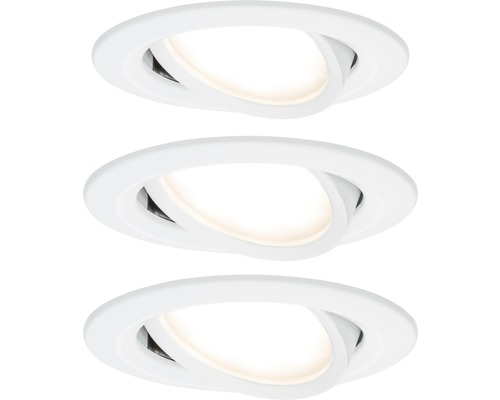 LED Einbauleuchten-Set Nova Coin weiß matt 3-flammig 650 lm 2700 K warmweiß rund Ø 84 mm