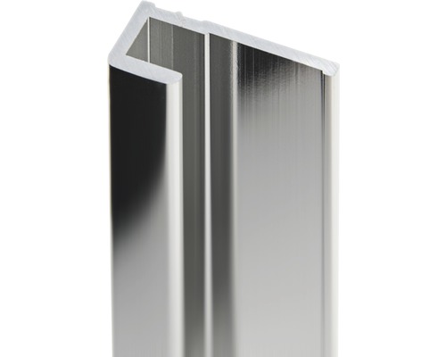 Endprofil Schulte Decodesign eckig 2100 mm chromoptik für 3 mm Duschrückwände Aluminiumprofil im Querschnitt
