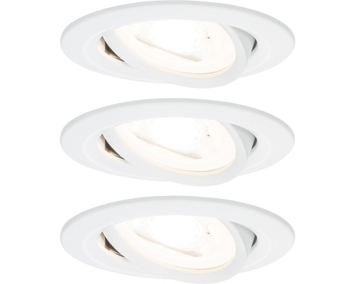 LED Einbauleuchten-Set Nova weiß matt 3-flammig 460 lm 2700 K warmweiß dimmbar rund Ø 84 mm