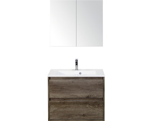 Badmöbel-Set Sanox Porto Mineralguss 170x70x50 cm Mineralgusswaschbecken Nebraska Eiche mit Spiegelschrank Badmöbel-Set Sanox Porto Mineralguss 170x70x50 cm Mineralgusswaschbecken Nebraska Eiche mit Spiegelschrank