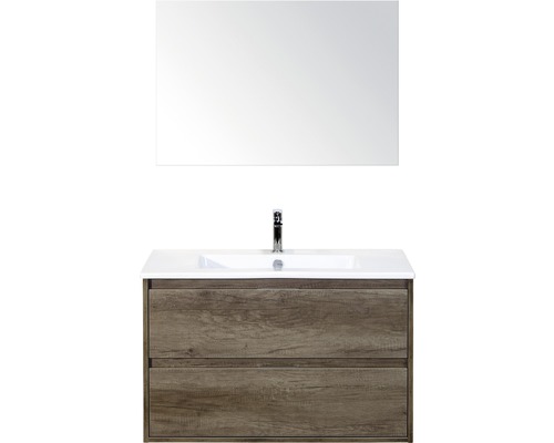 Badmöbel-Set Sanox Porto Keramik 170x91x51 cm Keramikwaschbecken 2 Schubladen Nebraska Eiche mit Spiegel Badmöbel-Set Sanox Porto Keramik 170x91x51 cm Keramikwaschbecken 2 Schubladen Nebraska Eiche mit Spiegel
