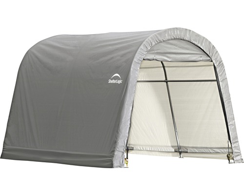 Graues Zelt mit ShelterLogic Logo