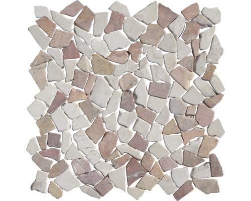 Natursteinmosaik Rosso polygonal 28,0x28,0 cm beige rot