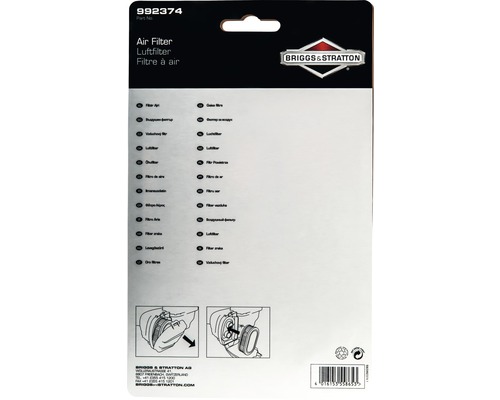 Luftfilter für BRIGGS & STRATTON Motoren Serie 550e, 575 ex Briggs and Stratton Luftfilter