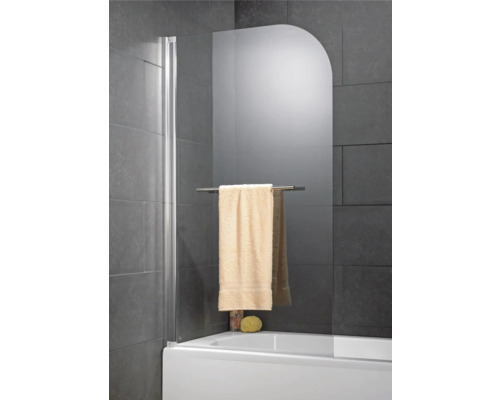 Badewannenaufsatz aus Glas mit Handtuchhalter