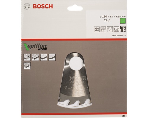 Bosch Optiline Wood Sägeblattverpackung, Durchmesser 180 Millimeter