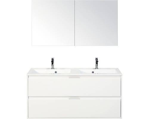 Badmöbel-Set Sanox Porto Mineralguss 170x120x50 cm mit Doppel-Mineralgusswaschbecken weiß hochglanz mit Spiegelschrank Badmöbel-Set Sanox Porto Mineralguss 170x120x50 cm mit Doppel-Mineralgusswaschbecken weiß hochglanz mit Spiegelschrank