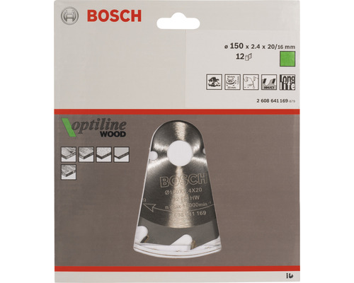 Bosch Optiline Wood Kreissägeblatt 150 x 2,4 x 20/16 Millimeter