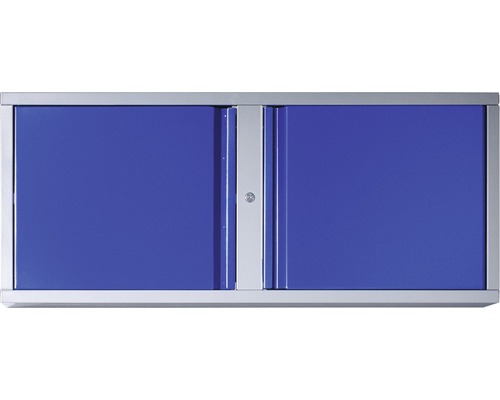 Wandschrank Industrial 1180 x 438 x 299 mm 1 Doppeltür 1 Einlegeboden grau/blau Werkstattschrank mit zwei Türen