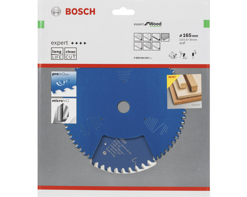 Bosch Expert Wood Kreissägeblatt, Durchmesser 165 Millimeter
