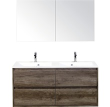 Waschtisch mit Unterschrank, Doppelwaschbecken und Spiegelschrank