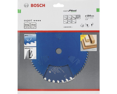 Bosch Expert Wood Kreissägeblatt, 184 Millimeter Durchmesser