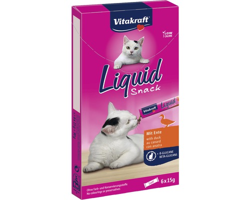 Katzensnack VITAKRAFT Cat Liquid Snack Ente und Beta 6x15 g Vitakraft Liquid Snack mit Ente, Katzenfutter