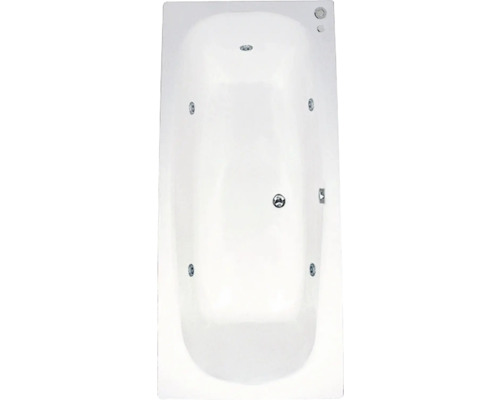 Whirlpool Sanotechnik Marbella 180x180 cm mit Poolsystem Power 1 weiß Rechteckige Badewanne mit Whirlpoolfunktion