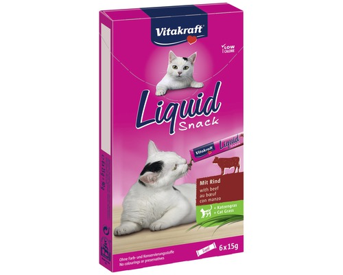 Vitakraft Liquid Snack Rind für Katzen, 6er Pack