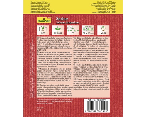 Samenpackung Sacher Solanum lycopersicum der Marke FloraSelf Select