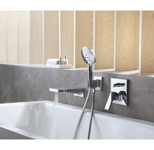 Badezimmer mit Badewanne, Armatur und Handbrause
