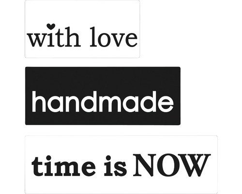 Labels "...love","handmade","time..., 3 Stück
