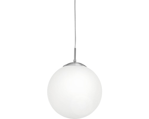 Hängelampe mit runder Form und weißem Lampenschirm