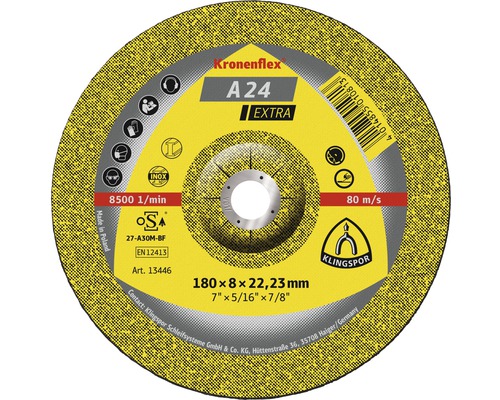 Schruppscheibe Klingspor A 24 Extra Ø 180x22,23 mm Kronenflex Trennscheibe A24 Extra, 180 x 8 x 22,23 Millimeter