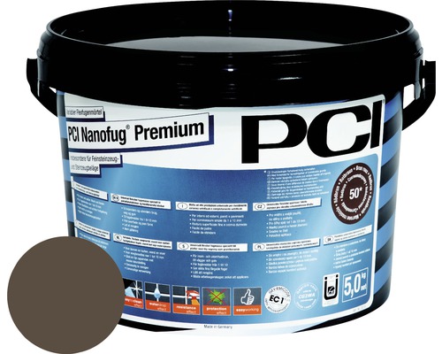 PCI Nanofug® Premium Variabler Flexfugenmörtel für alle Fliesen und Natursteine mittelbraun 5 kg PCI Nanofug Premium flexibler Fugenmörtel im Eimer