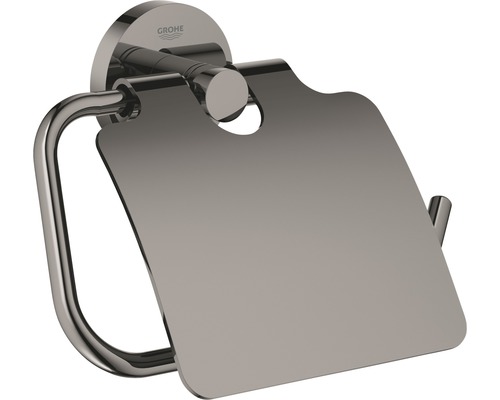 Toilettenpapierhalter Grohe Essentials mit Deckel anthrazit/schwarz glänzend Grohe Toilettenpapierhalter mit Deckel zur Wandmontage