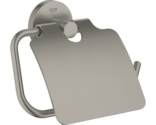 Toilettenpapierhalter Grohe Essentials mit Deckel anthrazit/schwarz gebürstet Toilettenpapierhalter aus Metall mit Abdeckung