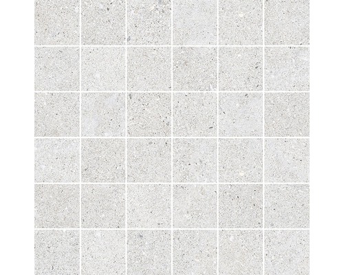 Feinsteinzeugmosaik Sassi 30,0x30,0 cm weiß matt Mosaikfliesen mit gesprenkelter Oberfläche