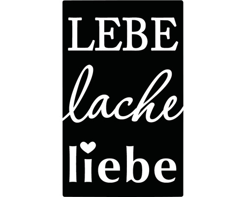 Label "Lebe,lache,liebe" 40x65mm