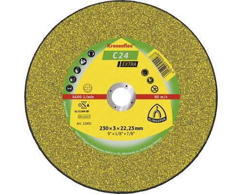 Trennscheibe Klingspor C 24 Extra Ø 230x22,23 mm Kronenflex Trennscheibe, Durchmesser 230 x 3 x 22,23 Millimeter
