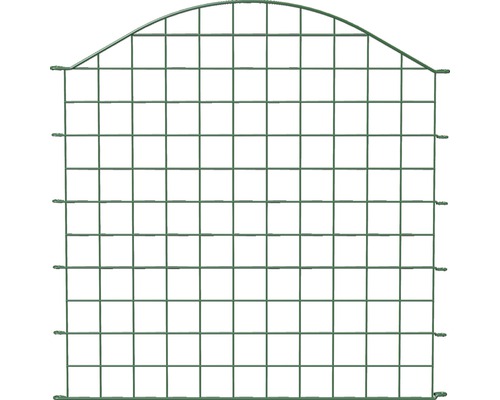 Zaunfeld Steckzaun ALBERTS Bogen oben 77,7 x 78,5 cm grün Gartenzaun aus Metall mit Bogen